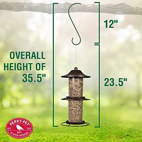 Perky-Pet Large 2-Tier Panorama Wild Bird Outdoor Feeder with Hanging Hook - 325SCOMBO-1SR - 4.5 lb Seed Capacity - Durable Construction - Versatile Hanging with Included Hook 11