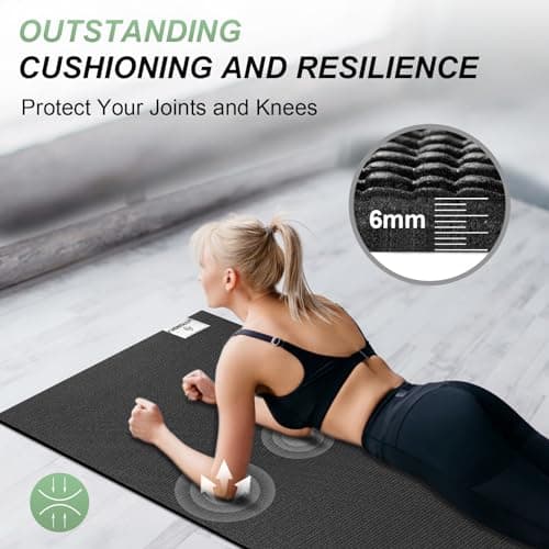 anngrowy Yoga Mat Non-Slip Extra Long & Wide(84" x 30" x 1/4 in) Professional Yoga Mats with Strap, Thick Black Exercise Mat for Women Men Yoga, Pilates, Fitness, Barefoot Workouts, Home Gym Floor Mat 5