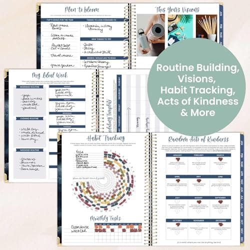 bloom daily planners HARDCOVER 2026 Planner (January to December) - 8.5” x 11” Weekly & Monthly Dated Agenda Organizer Book with Stickers & Tabs - Midnight Sky 5