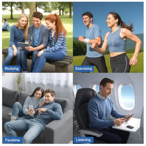 Jogteg Earbuds Headphones with Microphone Pack of 5, Noise Isolating Wired Earbuds, Earphones with Powerful Heavy Bass Stereo, Compatible with Android, Phone, Laptops, MP3 and Other Interfaces (3.5mm) 8