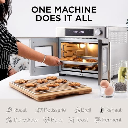 Ivation Dual Zone Air Fryer French Door Oven - 32 Quatity Convection Toaster Combo, 10-in-1 Multifunction Up to 450° - 1800W - Temperature Control, Timer - Stainless Steel - Dehydrate, Bake, Roast 7