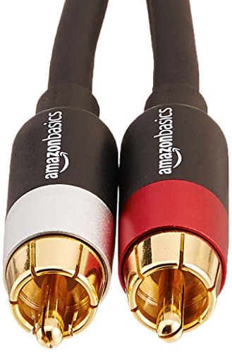 Amazon Basics 2 RCA Audio Cable for Amplifier,Active Speakers or Subwoofer with Gold-Plated Plugs, 4 Feet, Black 2