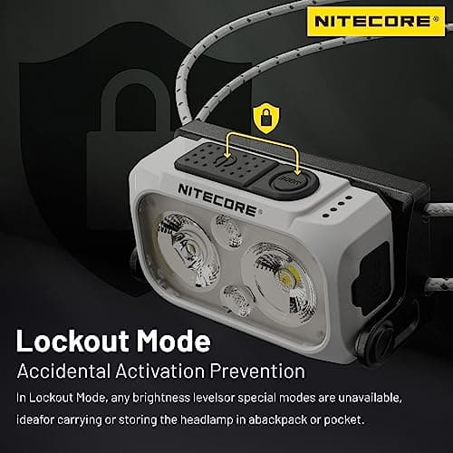 Nitecore NU21 360 Lumen Ultra Lightweight Outdoor Headlamp Dual Beam USB-C Rechargeable Headlight Tag (Yellow) 6