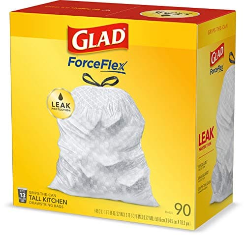 Glad ForceFlex Tall Kitchen Drawstring Trash Bags, 13 Gallon, 90 Count, Package May Vary 8