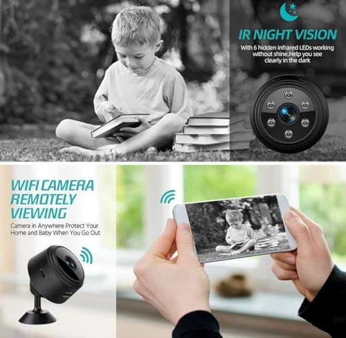 HPTUX Hidden Cameras - 1080P HD Small Camera with Motion Detection and Night Vision,Spy Cameras - Wireless Security Camera for Pet/Baby/Nanny - Magnetic Installation 3