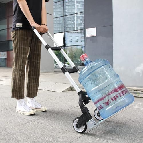 Wawxmo Folding Hand Truck Aluminum Portable Folding Hand Cart 180lbs Capacity Hand Cart and Dolly Ideal for Home, Auto, Office,Travel Use,Black 7