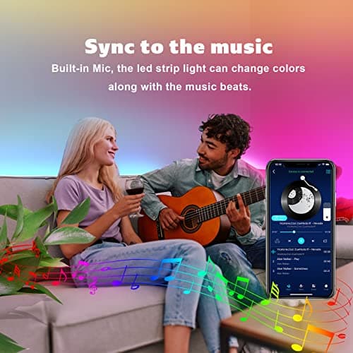 ZOZOO 100ft Led Lights for Bedroom(2 Rolls of 50ft), Smart RGB Led Strip Lights with 44-Key Remote & APP Control Music Sync with Color Changing for Home Party Festival Decoration 6