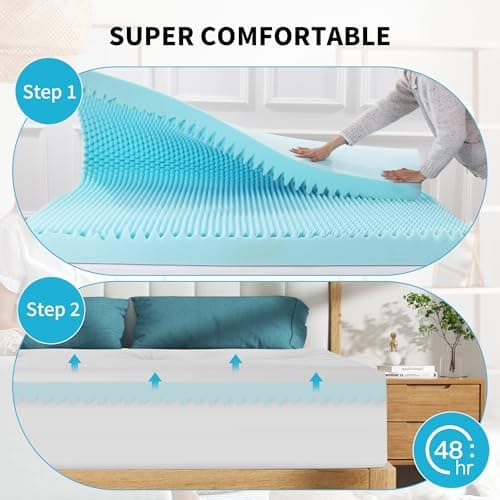 HOMBYS 6 Inches Thickness Mattress Topper Queen Size, Dual Layer Design Soft Pillow Top Mattress Topper, Puffy Mattress Pad Topper for Back Pain Reilef 5