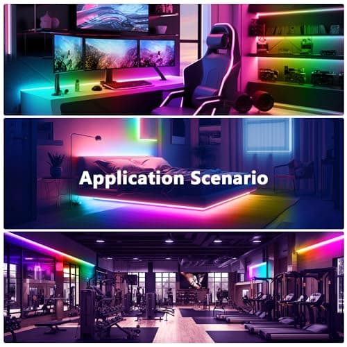 DAYBETTER Smart IC LED Strip Lights, BGRIC LED Lights for Bedroom, DIY Multiple Colors on One Line, App Control Color Changing Strip Lighting Music Sync Home Decor 16.4 ft 9