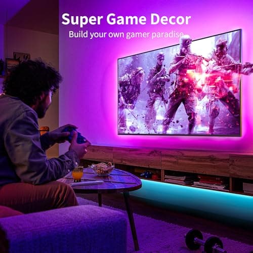 KSIPZE LED Lights for TV, 16.4ft TV led Backlight for 45-75 Inch TVs RGB TV Backlight Behind Music Sync Smart APP & Button Control TV LED Strip Lights USB Powered for Bedroom/Gaming 5