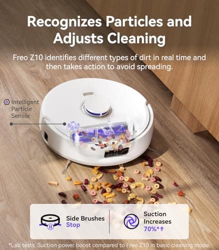 NARWAL Freo Z10 Robot Vacuum and Mop Combo, Tangle Free Robot Mop, 15,000Pa Suction, Adapts to Hard-to-Reach Areas, Self-Emptying, Mop Washing & Drying, Obstacle Avoidance, for Pet Hair & Hard Floor 6