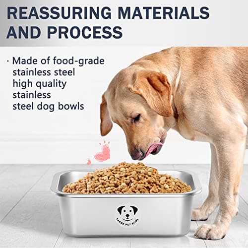 Stainless Steel Dog Bowls for Large Dogs, 0.85 Gallons High Capacity Metal Food Dog Bowls Extra Large Water Bowl for Dogs 6