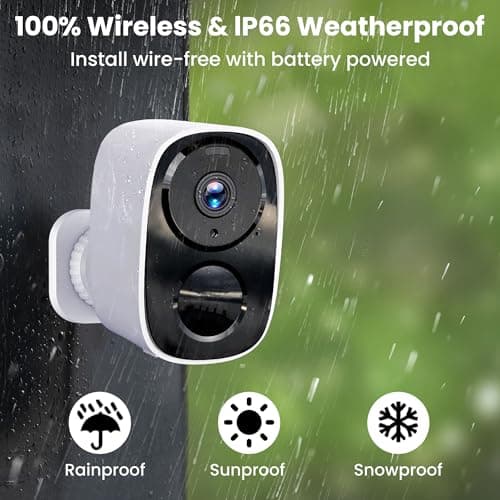 2026 Upgraded 2K Security Cameras Wireless Outdoor, Free Cloud Storage, 1-6 Months Battery Life, Waterproof, 2-Way Talk, AI Motion Detection Spotlight Siren Alarm Cameras for Home Security 7