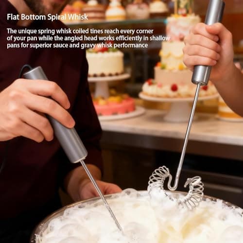 Lelasety 1Pc Stainless Steel Spring Coil Whisk, Handheld Spiral Wire Whipper Blender Beater, Kitchen Cooking Tools for Eggs, Cream, Sauces, Gravy, 10 inch 6