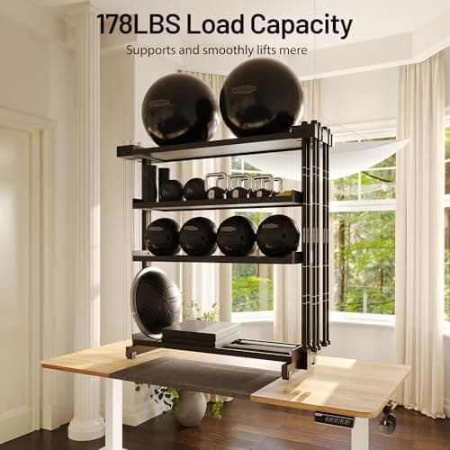 Monomi Electric Standing Desk, 55'' Height Adjustable Ergonomic Home Office Sit Stand Up Desk with Wheels, 3 Memory Preset Computer Table, Natural 6