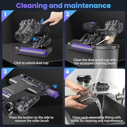 VOCESOR Mattress Vacuum, Bed Vacuum Cleaner with 16Kpa Suction 253.7nm UV-C Light, 145°F Heat & 30000 RPM/Min Tapping, HEPA Filter & Ultrasonic, 600W Powerful Vacuums for Bed, Sofa, Couch(Corded) 8