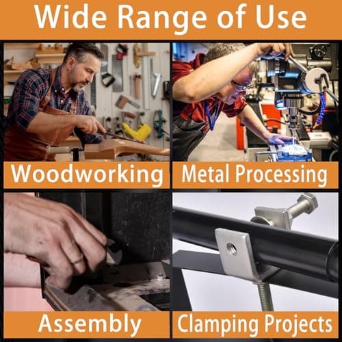 WMAZtool Stainless Steel Small C Clamp Set, 1 Inch Heavy Duty Metal C-clamp, Mini Tiger Clamp G-Clamp U Clamps with Stable Wide Jaw Opening/I-Beam Design for Woodworking Mounting Welding, 6pcs 6