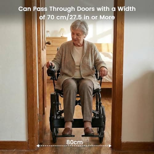 [2026 Upgrade] Hassky Electric Wheelchair for Adults Foldable, 15 Miles Range Motorized Wheelchair, All Terrain Power Wheelchairs for Seniors Supports Up to 350 lbs Black 8