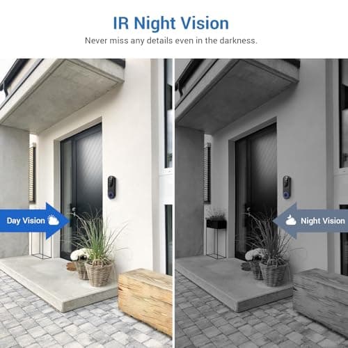 SearByte 1080P Wireless Video Doorbell Camera, 2.4G WiFi Only, AI Human Detection, Indoor/Outdoor Surveillance Cam, 2-Way Talk, Night Vision, Cloud Storage (Sold Separately) 8