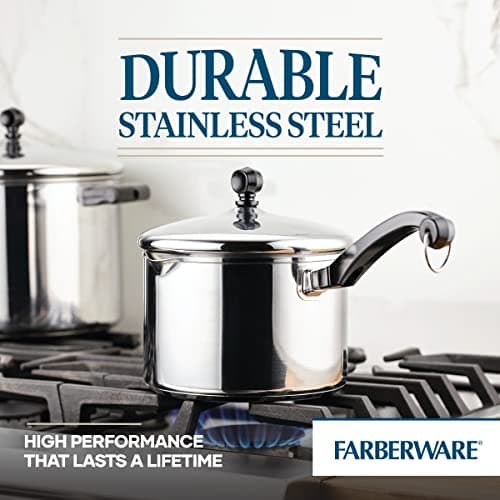 Farberware Classic Stainless Steel 3-Quart Covered Straining Saucepan - - Silver 8