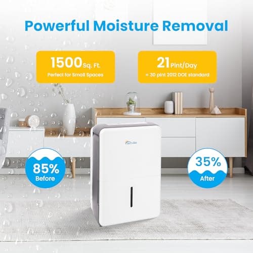 Senville 20 Pint Dehumidifier, Energy Star Certified, Washable Filter, Ideal for Basements, Bedroom, Living Space, Energy Star, Washable Filter, Up to 1,500 Sq. Ft., White 6