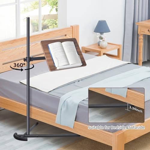 Coslony Adjustable Laptop Floor Stand for Bed and Couch, Premium Wood Laptop Tray & Book Stand for Reading, Ergonomic Bed Stand & Book Holder for Tablet/iPad - V-Shaped Base 7