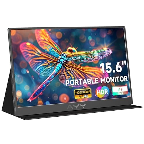 AYY 15.6" Portable Monitor 1080P FHD IPS Screen Extender with USB-C & HDMI for Laptop, PC, Mac, Phone, PS4, Xbox, Switch, VESA Mount, Dual Speakers, Headphone Jack-Black (1080P 60HZ Black)