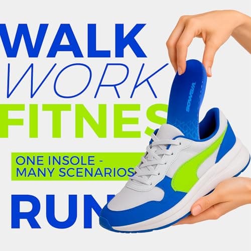 VISMOS Low Arch Support Inserts for Men & Women – Orthotic Comfort Insoles for Flat Feet, Walking, Work & Standing All Day – Reduces Foot Fatigue – Steppers Insoles 5