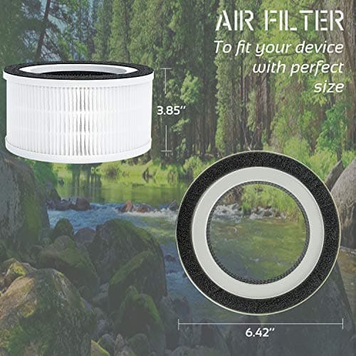 Flintar Allo Replacement Filter, Compatible with Afloia Fillo and MOOKA Allo Air Purifier, 3-in-1 Filtration, 2-Pack 6