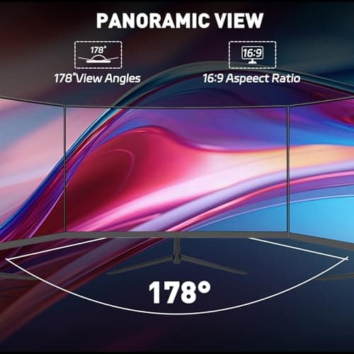 ReHisk 24 Inch Curved Gaming Monitor – 100Hz, 3ms Response Time, FHD, FreeSync, Eye-Care, Slim Design, HDMI/DP, Built-in Speakers VESA Mount 6