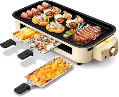 SUEWRITE Indoor Grill Electric Smokeless, Indoor Grills for Kitchen with Non-Stick Cooking Removable Plate, Portable Korean BBQ Grill with Removable Temperature Control, Dishwasher Safe, 1500W