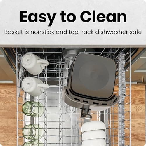 Chefman Air Fryer 8 Qt | TurboFry® 4-in-1 with 450°F Hi-Fry Option for Crispier Results | Bake, Dehydrate, Frozen | XL Nonstick Dishwasher-Safe Basket | Stainless Steel 6