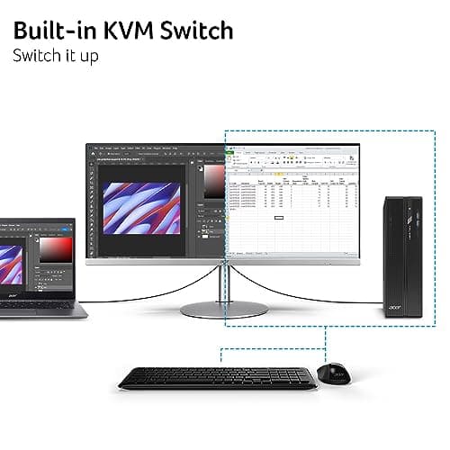 acer CB342CU semiphuzx 34" QHD 3440 x 1440 Professional Docking Monitor AMD FreeSync Height Adjustable Stand with Swivel, Tilt & Pivot (USB Type-C, Display Port 1.2, HDMI 2.0, RJ-45 & USB Ports) 7