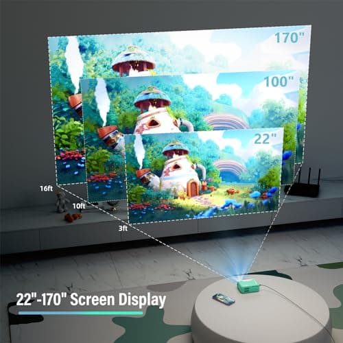 ksbaby Mini Projector WiFi Home Theater Portable Projector, Phones Can Be Connected to The Movie Projector Via WiFi or Via Data Cable, Compatible With Smartphone/ Tablet/ Laptop/ TV Stick/ USB Drive 7