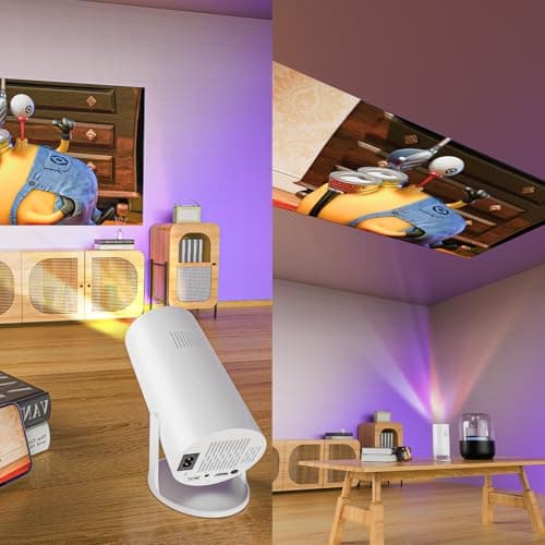 Sucetiho Mini Projector with WiFi & Bluetooth, Portable Smart Android Home Theater Projector for Outdoor Movies, Gaming & Presentations, Compatible with Smartphone, HDMI, USB, AV, Fire TV Stick, PS5 7