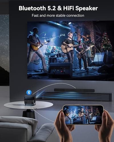 Polocsh 4k Projector with WiFi and Bluetooth, Smart Projector with Auto Focus & Voice Control, Over 10,000+ Apps Movie Home Theater Mini Portable Proyector For Indoor/Outdoor (Gunmetal) 5