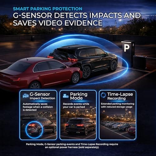 AutoSky 4K Dash Cam Pro – Front 4K + Rear 1080P | GPS, WiFi, App Control, G-Sensor | Night Vision, Loop Recording, Parking Mode – 64GB Included 5