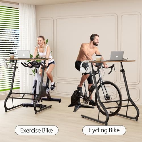 GRLEAF Adjustable Height Standing Desk for Walking Pad Treadmill, Desk for Laptop with Cup Holder, Desk for Bike/Cycling, Used for Bedrooms and Offices (Vintage Brown) 8