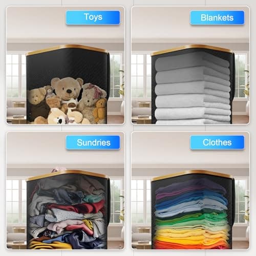 Laundry Hamper with Wheels,20 Gal (75L) Laundry Basket with lid Rolling Clothes Hamper Foldable Dirty Clothes Basket on wheels with Bamboo Frame and Bag for Bedroom, Dorm, Laundry Room-Black 8