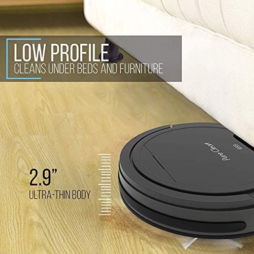 SereneLife PURE CLEAN PUCRC26B.9 Automatic Robot Vacuum Cleaner-Robotic Auto Home Cleaning for Clean Carpet Hardwood Floor-Bot Self Detects Stairs-Air Filter Pet Hair Allergies Friendly- 9