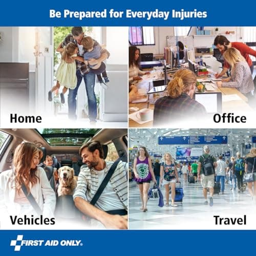 First Aid Only 298 Piece All-Purpose Emergency First Aid Kit for Home, Office, Car, Apartment, Dorm, and Camping, Travel-Friendly Compact Pouch Fits in Backpacks, Suitcases, Cabinets, and Drawers 6