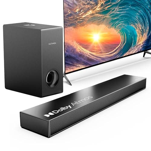 ULTIMEA Sound Bars for Smart TV with Dolby Atmos, 3D Surround Sound System for TV Speakers, 2.1 Soundbar for TV with Subwoofer, Bass Boost, Peak Power 190W, HDMI eARC, Nova S50, 2024 Upgrade