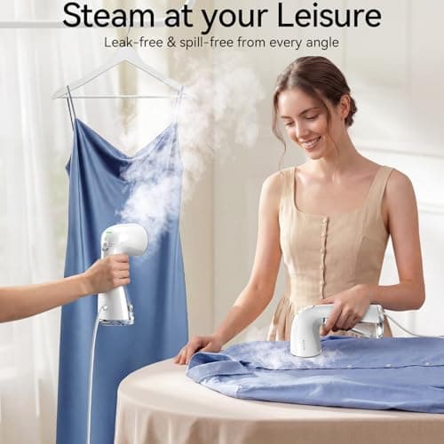 HiLIFE Upgraded Steamer for Clothes, Handheld & Portable, 1100W Powerful Steam, 300ml Big Capacity & No Leak Design, 30S Fast Heat-up, Quick Wrinkle Remover, Compact Size for Travel, ONLY 120V 7
