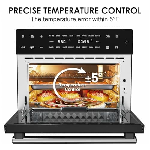 Kitchen in the box 32 QT Air Fryer Combo Toaster Oven, Extra Large, 18-in-1, Convection Toaster Oven, Countertop, with Baking, Dehydrate, Rotisserie, 6 Accessories, 1800W 7