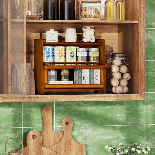 BAMBANG Bread Box for Kitchen Countertop, Extra Large Bamboo Bread Storage Container for Homemade Bread, Double Layer Sourdough Breadox, Bread Bin Organizer for Counter Cabinet Pantry, Brown 7