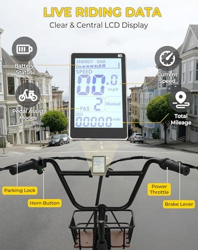 Skeri Electric Trike, 500W(Peak 1000W) Electric Tricycle for Adults, 20" Folding 3-Wheel Electric Bicycle, Step-Thru E Trike with 624WH Removable Battery and Large Basket, Black 8