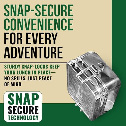 Stackable Stainless Steel Bento Box for Adults with Snack Pod - 6 Cup Capacity, Crack-Resistant, Secure Locks, Secure Locks, Eco-Friendly Lunch Box Container for for Work, Office & Travel 6