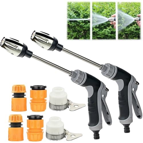 Water Blitz Pressure Washer, Waterblitz High Pressure Water Gun, Various Spray Effects, Equipped with Metal Joints and 15m Telescopic Tube (Water gun + connector*2)