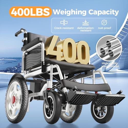 Electric Wheelchair, Electric Wheelchair for Adults, Foldable All Terrain Power Wheelchair, 15 Miles Long Travel Range, 500W Dual Motors, Lightweight Mobility Chair for Seniors - Indoor/Outdoor 5