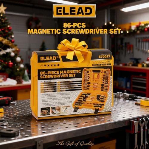 Magnetic Screwdriver Set with Case: 86-Piece Slotted Phillips, Hex, Torx, Precision, Nut Drivers, Driver Bits and Magnetizer, Ergonomic Handle, Ideal for Mechanics and Professionals 9